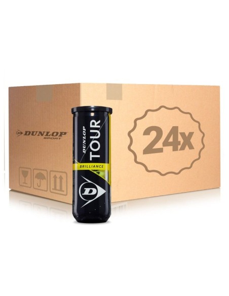 CAJÓN 24 BOTES DE PELOTAS DUNLOP TOUR BRILLIANCE, 72 PELOTAS